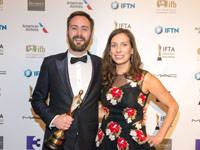 	Best Short Film Award Winners, Writer/Director Ben Cleary and Producer Serena Armitage 	