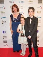 	Emma Donoghue – Recipient of Best Script Film IFTA for Room with her two children	