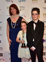 	Emma Donoghue – Recipient of Best Script Film IFTA for Room with her two children	