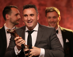 Colin Williams of Sixteen South – creator of Lily’s Driftwood Bay -  accepting the IFTA award for Best Animation