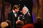 Actor Sean Bean presents filmmaker Jim Sheridan with the IFTA Lifetime Achievement Award
