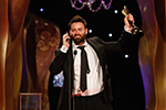  Tom McInerney accepting the IFTA Award for MAC Make Up & Hair for Vikings (co-winner was Dee Corcoran)
