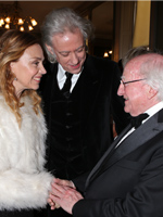 Jeanne Marine, wife of Sir Bob Geldof meets President Michael D. Higgins