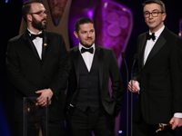 Ed Bruce, Nico Murphy and Alan Collins of Frankenstein Chronicles accept the award for Best VFX	