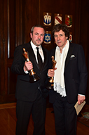 IFTA Award winners Stuart Carolan (Best Writer Drama for Love/Hate) and Stephen Rea (Best Supporting Actor Drama for The Honourable Woman)a