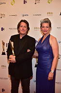 Best Director Drama IFTA Winner Ciaran Donnelly with Patrick’s Day actress Kerry Fox