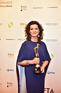 Deirdre O’Kane with her IFTA Award. She won the Best Actress Film IFTA for her performance in Noble
 