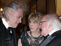 	Bob Geldof talking to President of Ireland Michael D. Higgins and his wife Sabina	